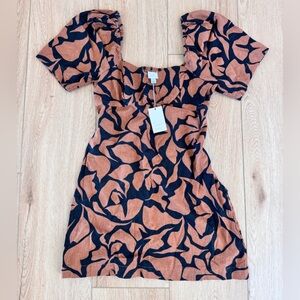A New Day Rust and Black Floral Dress